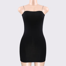 Charger l'image dans la galerie, Bangniweigou Sleeveless Spaghetti Strap Slip Dress Daily Basic Night Party Celeb Mini Solid Dress Elegant Sundress Femme Robe