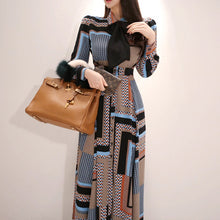 Charger l'image dans la galerie, New Style Korean-style Long Dress, Elegant Bow Waist Hugging-Style Single-Breasted Large Hem Shirt Dress