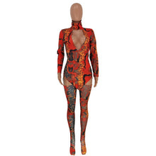 Charger l'image dans la galerie, Sexy Deep V Neck Snake Print Dress Elegant Women Bodycon Party Dress Autumn Long Sleeve Nightclub Irregular Mini Dresses