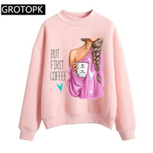 Charger l'image dans la galerie, BUT FIRST COFFEE Hoodie Fashion Korean Clothes Fleece Long Sleeve Pink Women Hoodies Sweatshirts Pullover Harajuku Streetweart
