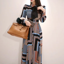 Charger l'image dans la galerie, New Style Korean-style Long Dress, Elegant Bow Waist Hugging-Style Single-Breasted Large Hem Shirt Dress
