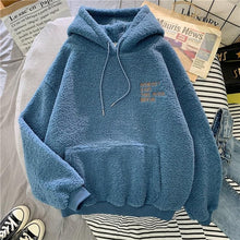 Charger l'image dans la galerie, Autumn Winter Coat Pink Sweet Hooded Sorry Print Harajuku Loose Pocket Hoodies Womens Fleece Flannel Pullover Female Sweatshirt
