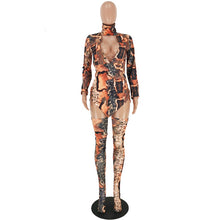 Charger l'image dans la galerie, Sexy Deep V Neck Snake Print Dress Elegant Women Bodycon Party Dress Autumn Long Sleeve Nightclub Irregular Mini Dresses
