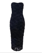 Charger l'image dans la galerie, QILI Women Appliques Dress Sexy Strapless Sleeveless Rear Zipper Bodycon Dresses Red and Black Party Club Pencil Dress Female
